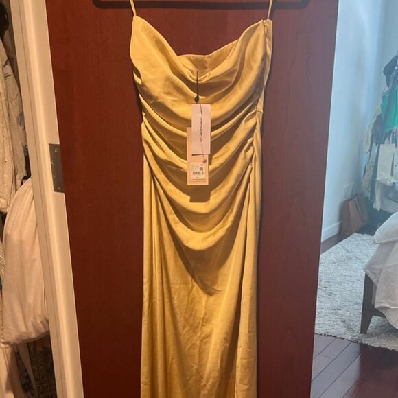 NWT Bec + Bridge ETERNITY STRAPLESS DRESS in CITRUS - Picture 2 of 7